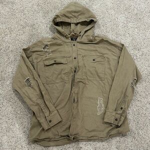 F21 Canvas Hooded Jacket